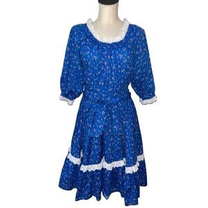 Vintage Women’s Prairie Dress size S No Tags Handmade Square Dance Milkmaid